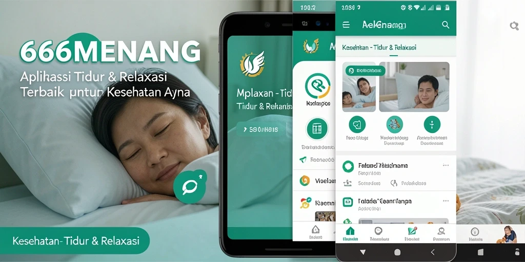 Antarmuka aplikasi 666MENANG menampilkan fitur tidur dan relaksasi yang menarik.