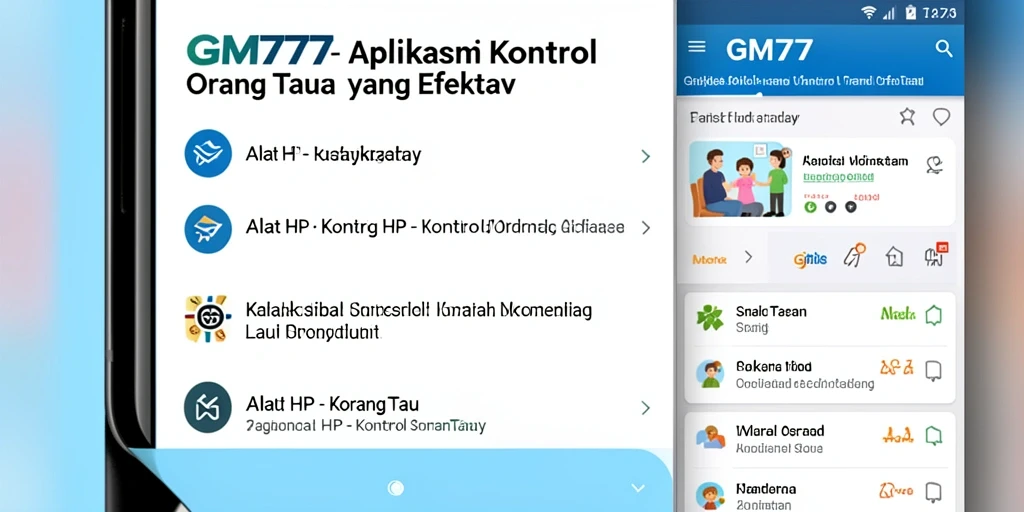 Antarmuka GM777 yang intuitif untuk kontrol orang tua.