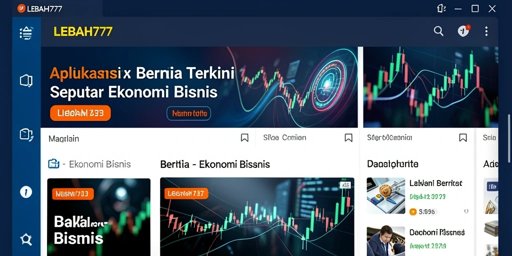 Screenshot antarmuka utama aplikasi LEBAH777 yang menampilkan berita ekonomi.