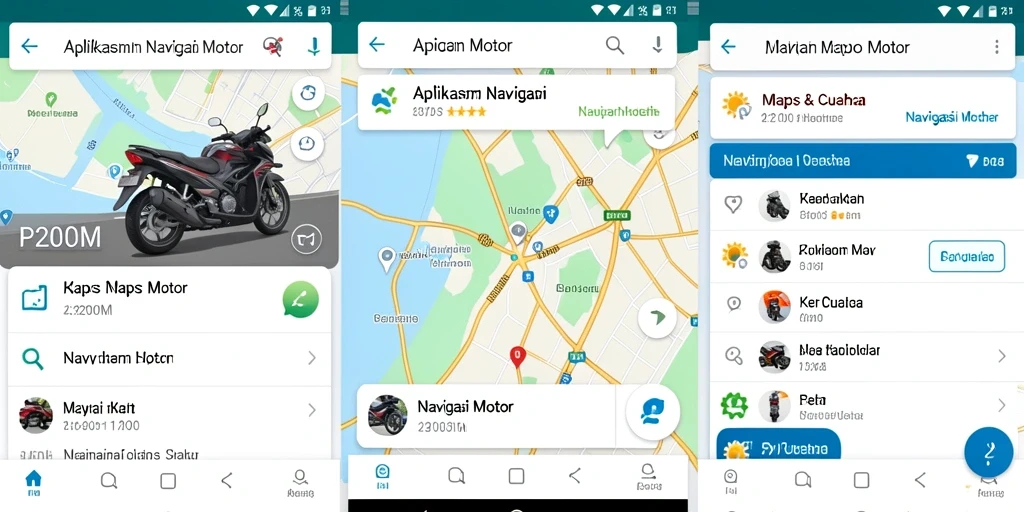 Tampilan antarmuka P200M yang intuitif dan informatif untuk Navigasi Motor.