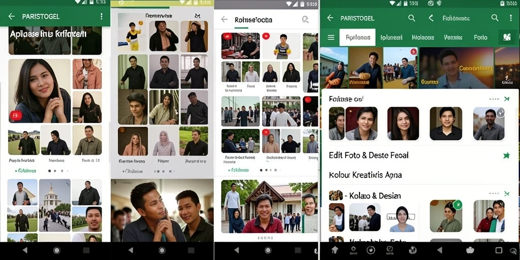 Antarmuka aplikasi PARISTOGEL yang intuitif dan menarik untuk kolase foto.