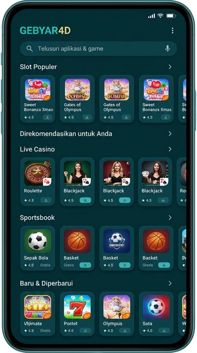 Tampilan katalog aplikasi gebyar4d