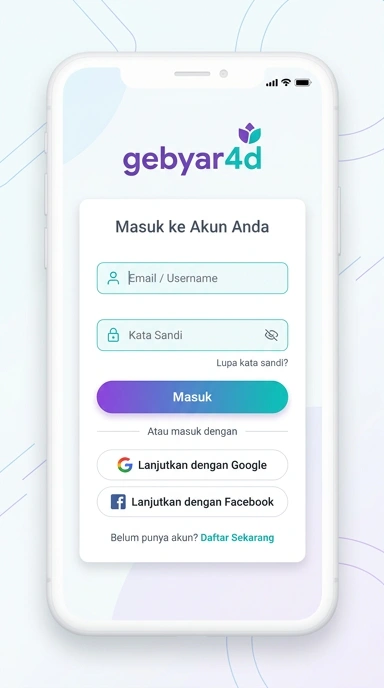 Tampilan halaman login gebyar4d