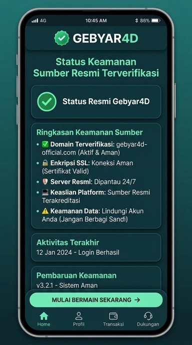 Tampilan kanal resmi gebyar4d