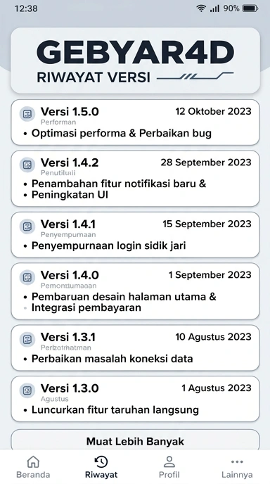 Tampilan riwayat versi gebyar4d